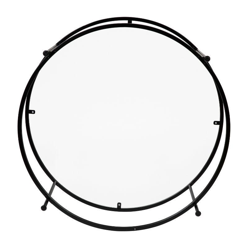 Flash Furniture Astoria Collection Round Coffee Table - Modern Clear Glass Coffee Table with Matte Black Frame