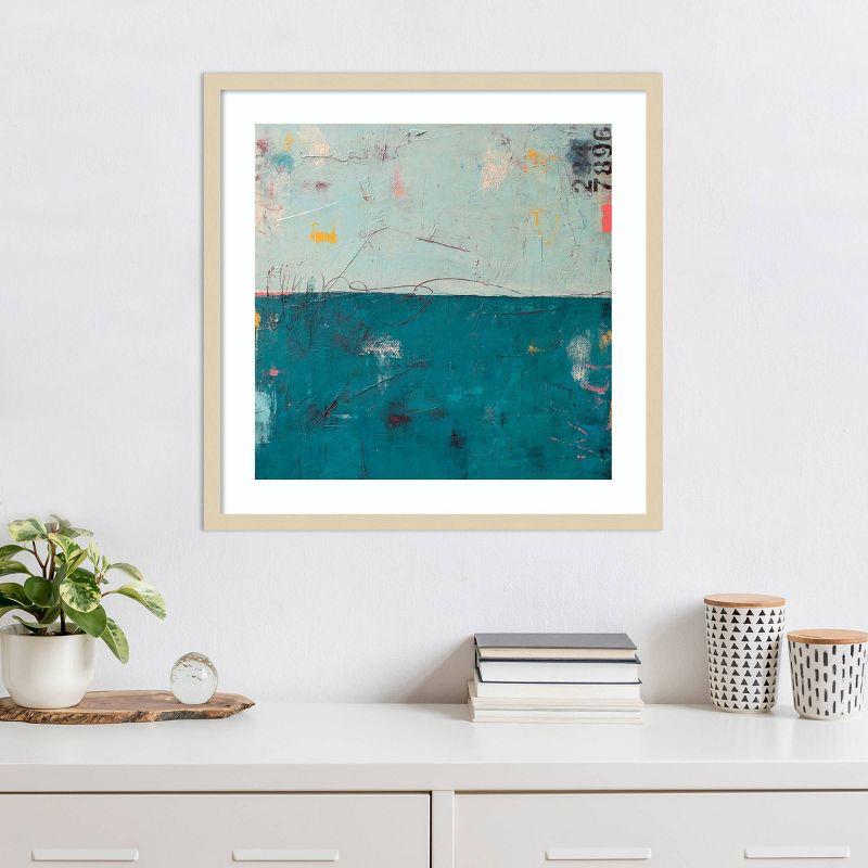 Blue Bay Hideaway Teal and Sky-Blue Framed Wall Art