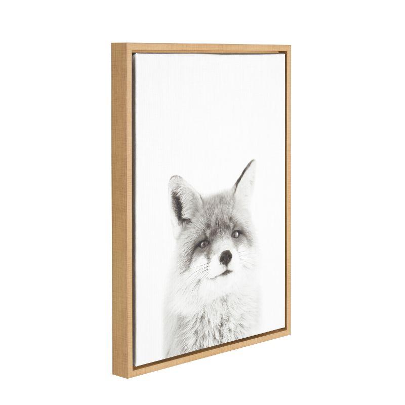 18" x 24" Sylvie Fox Portrait Framed Canvas by Simon Te Tai Natural - Kate and Laurel: Rustic Home Decor, Large Wall Art