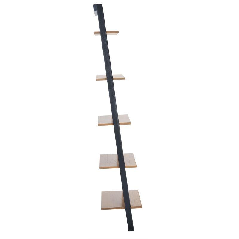 Allaire 5 Tier Leaning Etagere - Natural / Charcoal - Safavieh