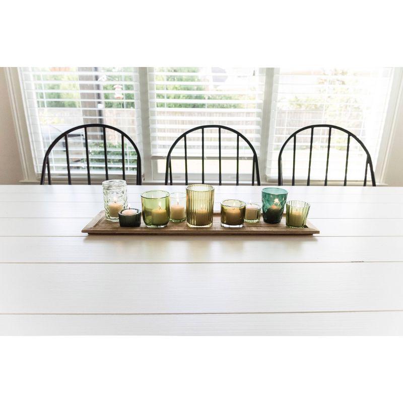 Storied Home Glass & Wood Candle Gift Set Green 22 in - Bohemian Charm, Mixed Holder Set