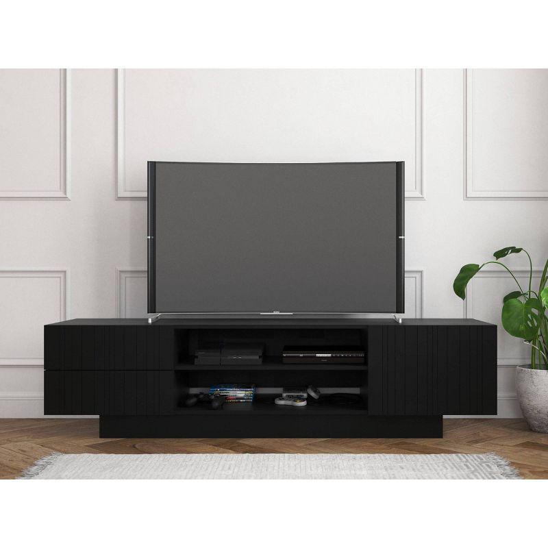 Galleri 72" Black TV Stand with Cabinet and Shelves