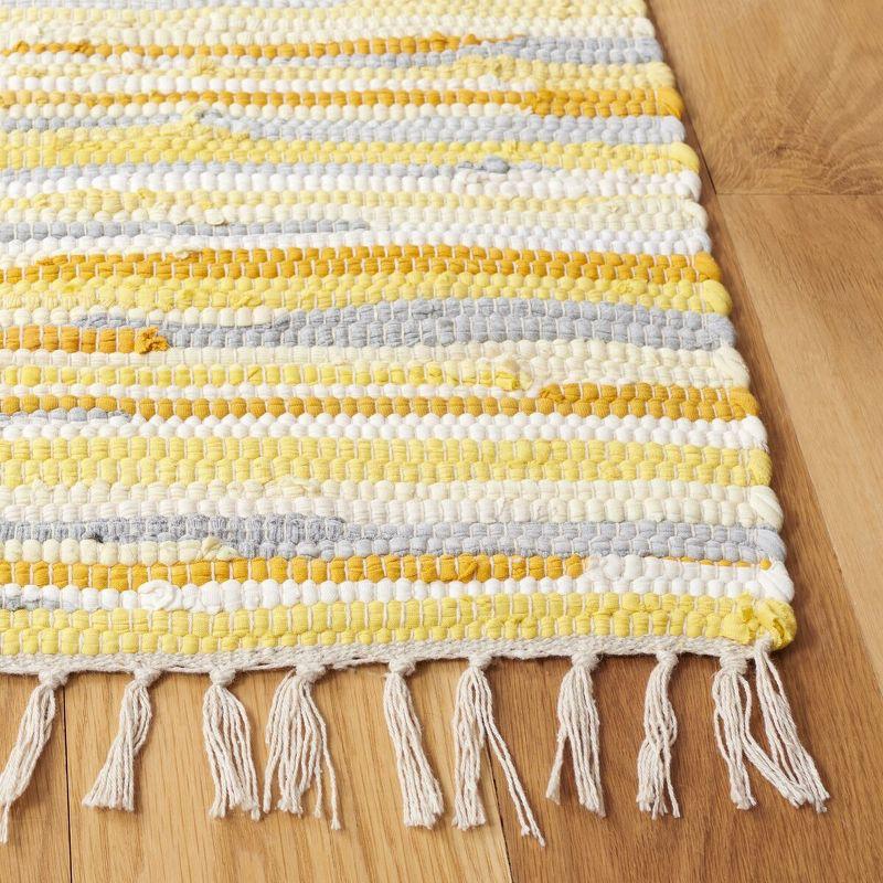 Rag Rug RAR129 Hand Woven Indoor Runner Rug - Gold/Multi - 2'3"x6' - Safavieh.