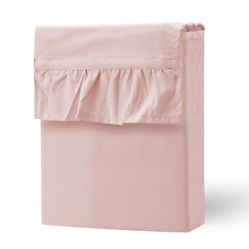 Mauve Twin Microfiber Ruffle Sheet Set with Pillowcase