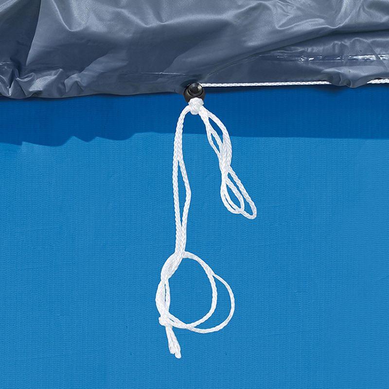 Funsicle 12ft Round Frame Seasonal Debris Above Ground Swimming Pool Cover with Drain Holes and Adjustable String Lock, Accessory Only, Gray