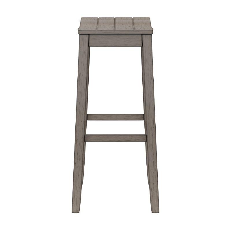 Fiddler Backless 30" NonSwivel Barstool Aged Gray: Coastal Charm, Wood Legs - Hillsdale Furniture