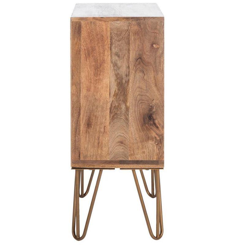 Solene 1 Drawer Nightstand - Natural/Brass - Safavieh.