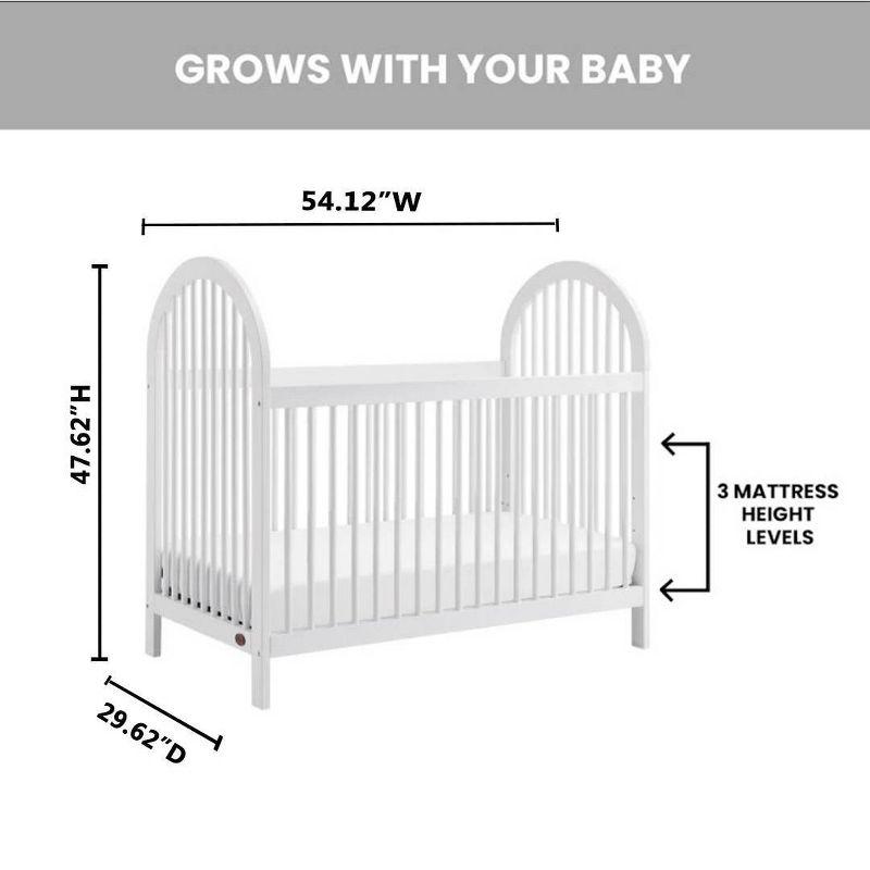 Whitewash Solid Wood 4-in-1 Convertible Crib