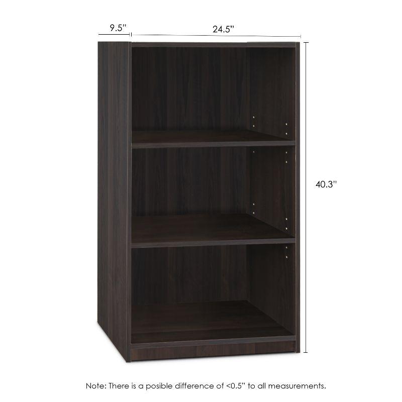 Furinno Easy Assembly 3 Cube Decorative Bookshelf Storage Display Cabinet 3-Tier Multi-functional Open Shelf,Espresso