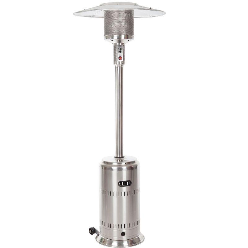 Fire Sense Fire Sense Performance Series Patio Heater with Wheels 50,000 BTU Output-Unpainted Stainless Steel