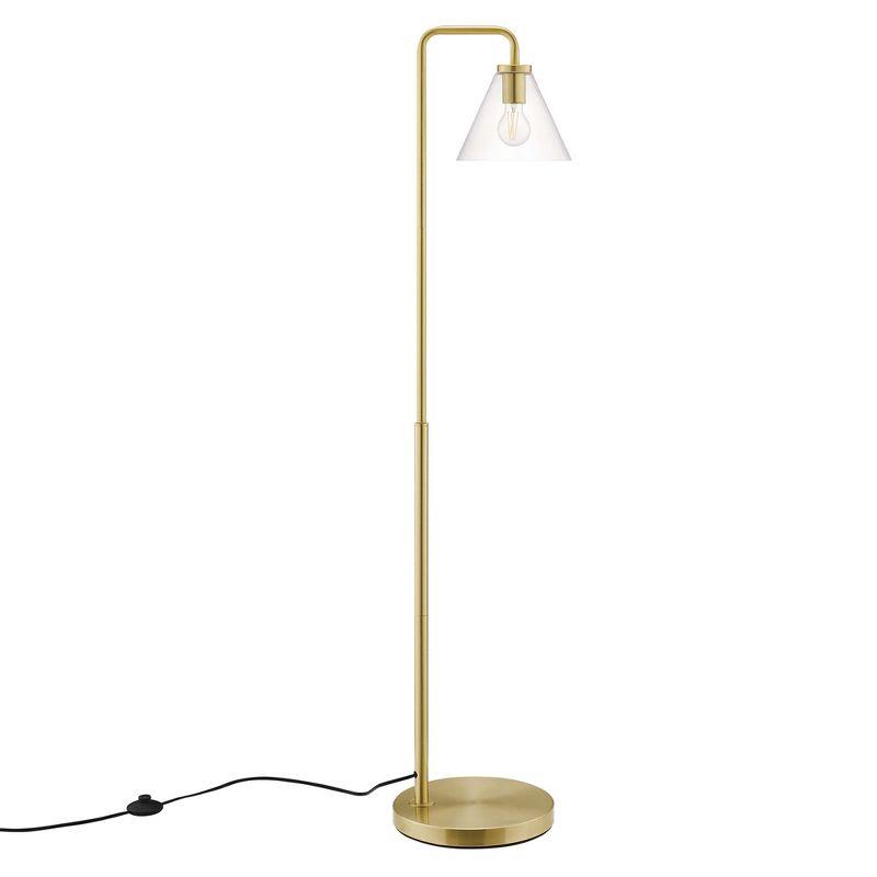 Modway Element Floor Lamp – Transparent Glass and Metal Standing Light with Iron Base, LED Compatible