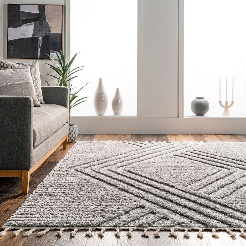 Nuloom Risette Geometric Shag Tassel Indoor Area Rug