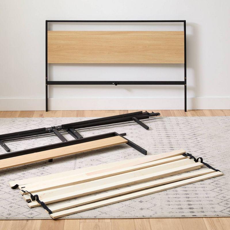 Nora Metal and Wood Platform Bed Frame - Brookside Home