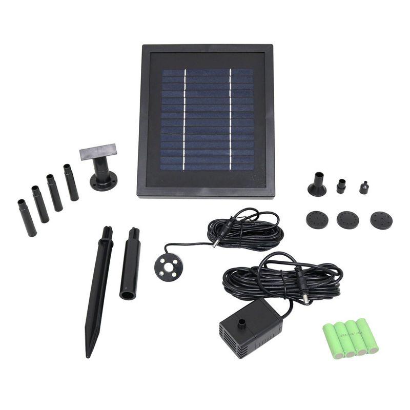 Sunnydaze 9 ft Solar Powered Water Pump Kit with LED Lights