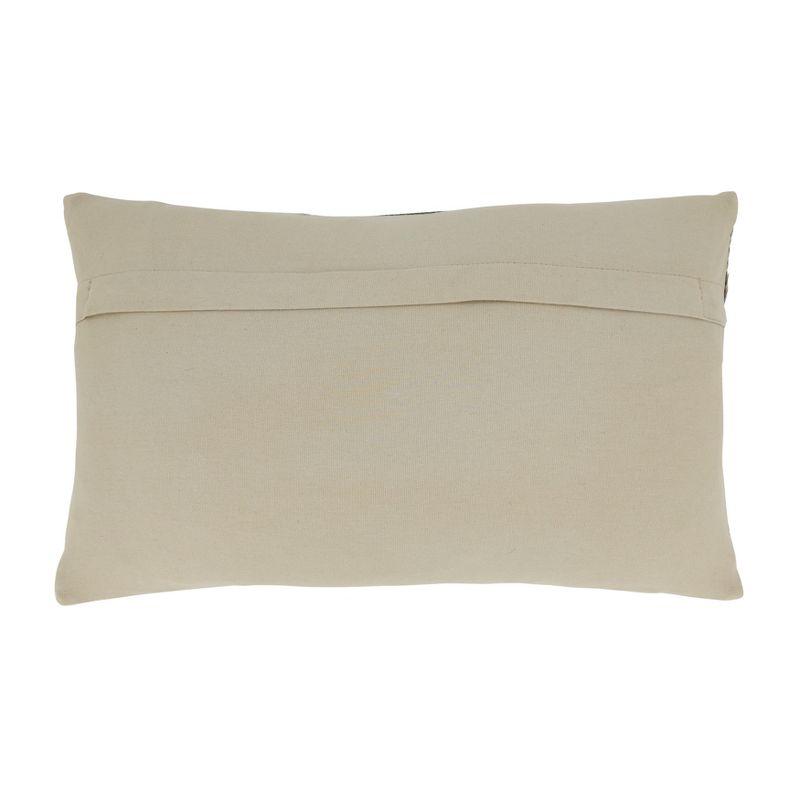 Saro Posh Collection Striped Leather/Suede Pillow Cover