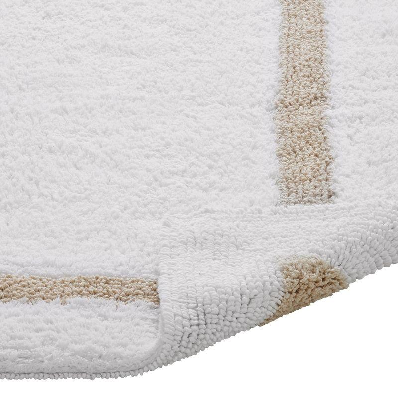 Better Trends Hotel 100% Cotton Tufted Two Tone Reversible Bath Rug 17" x 24" Rectangle - White/Sand