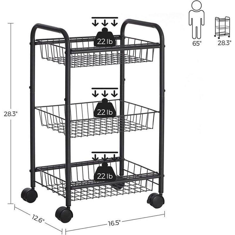 28.3'' H x 16.5'' W Utility Cart with Wheels
