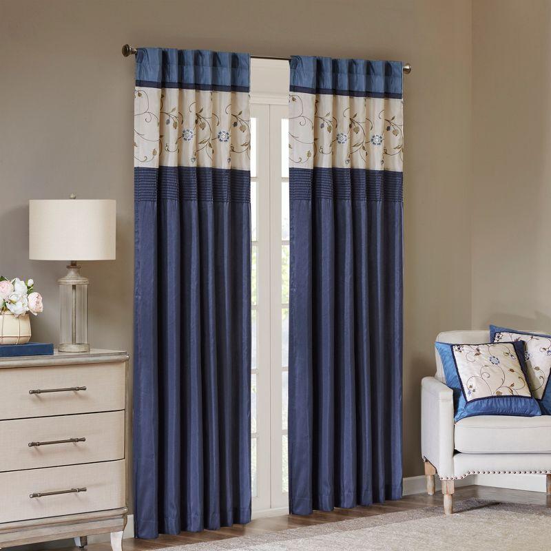 Madison Park Serene Embroidered Curtain Panel