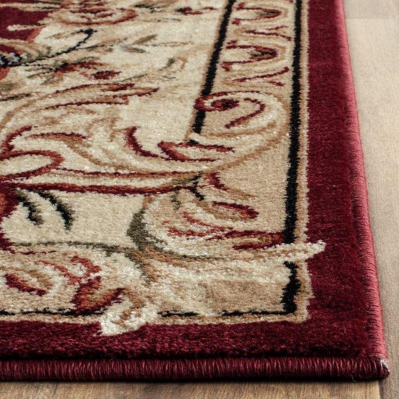 Red and Ivory Floral Synthetic Stain-Resistant Area Rug, 12' x 15'