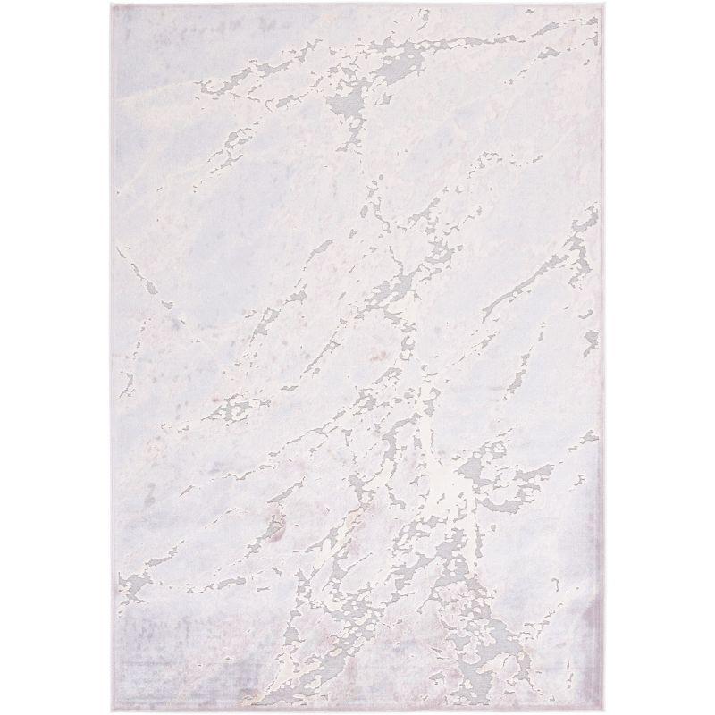 Gray Rectangular Non-slip Viscose Area Rug