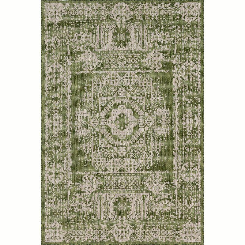 Unique Loom 6' 0 x 9' 0 Rectangle Indoor/Outdoor Traditional Green Area Rug