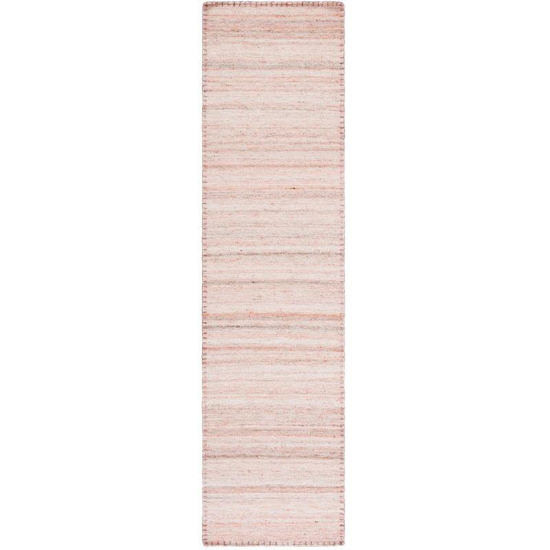 Light Pink Handwoven Wool Kilim Area Rug