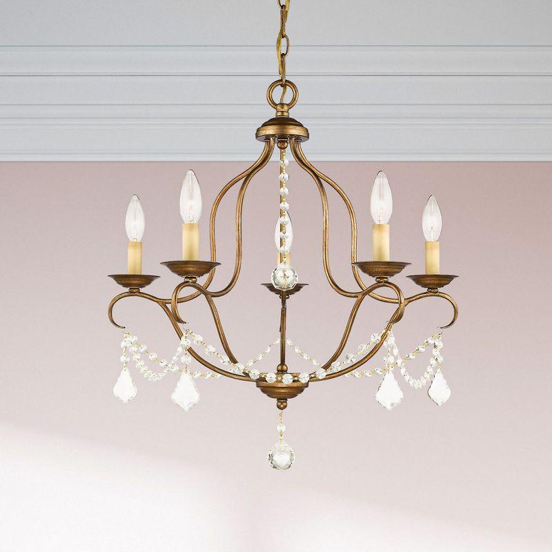 Livex Lighting Chesterfield 5 - Light Chandelier in  Antique Gold Leaf