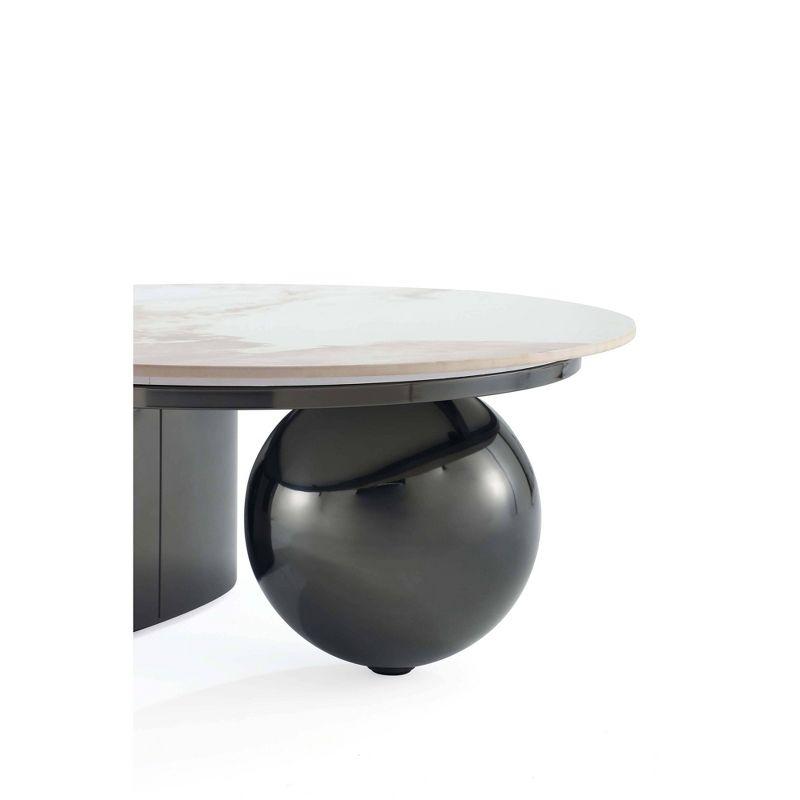 Manhattan Comfort Laurel Sintered Stone Top Coffee Table Black