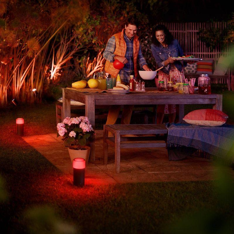 Philips Hue White & Color Ambiance Calla Outdoor Pathway LED Light Extension: Weather-Resistant, 640 Lumens, 4 LED Bulbs