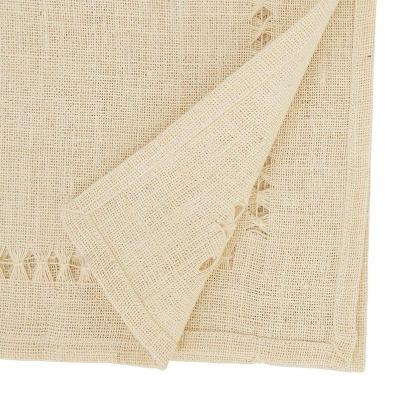 Ivory Jute Hemstitch Table Runner