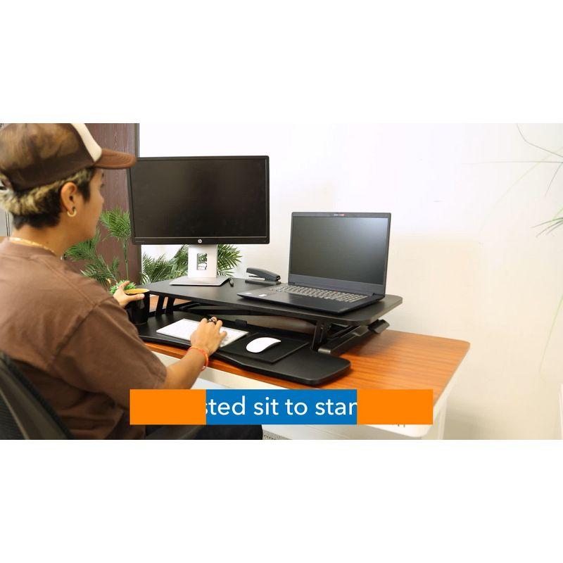 Mount-It! Height Adjustable Standing Desk Converter, 37.4" L x 15.9" D, 37 lbs. Capacity