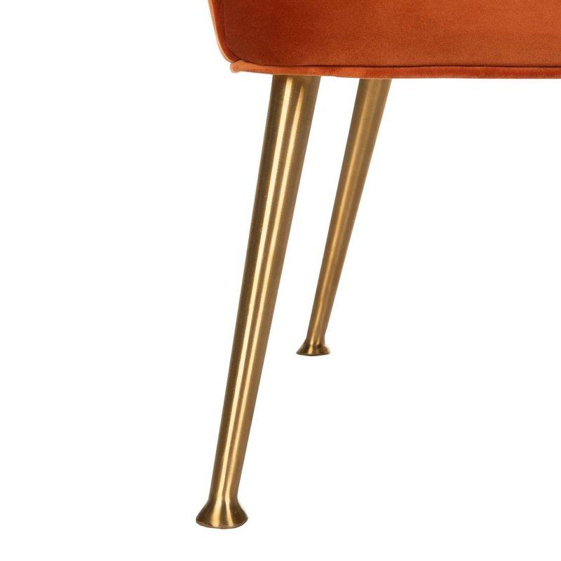 Aimee Velvet Arm Chair - SFV4701 - Sienna/Gold - Safavieh Couture