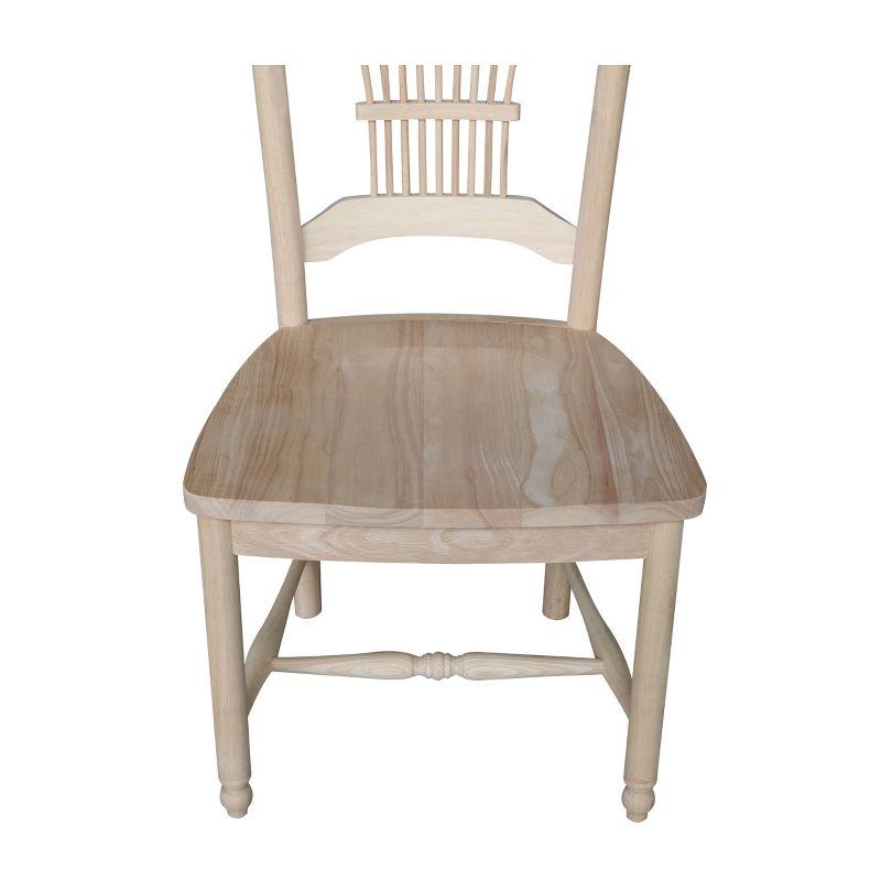International Concepts Set Of 2 Sheafback Chair Unfinished: Hardwood Frame, Farmhouse Style, 225 lbs Capacity
