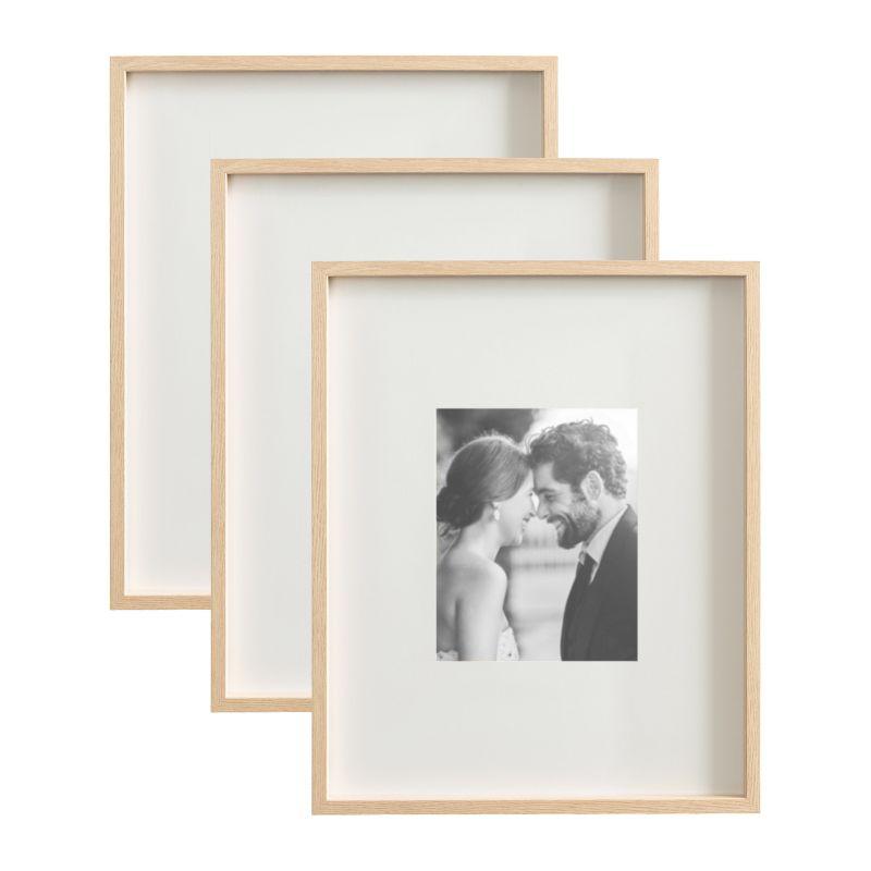 Kate & Laurel All Things Decor (Set of 3) 16"x20" Matted to 8"x10" Gibson Photo Frames Natural