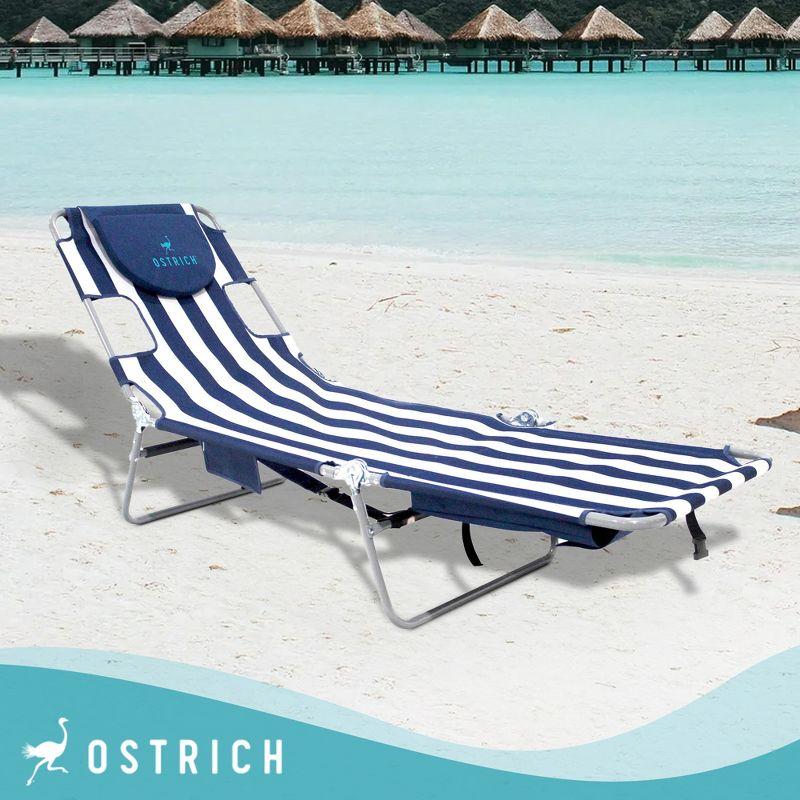 Ostrich Ostrich Chaise Lounge, Portable Facedown Beach Camping Pool Tanning Chair