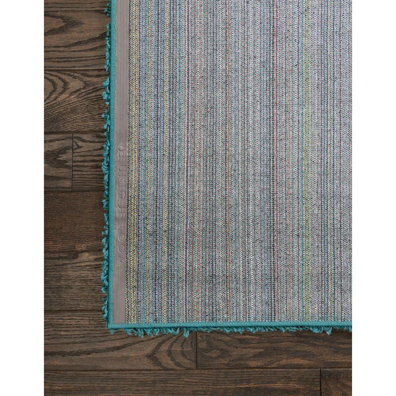 Unique Loom 2' 2 x 6' 7 Solid Shag Deep Aqua Blue Area Rug