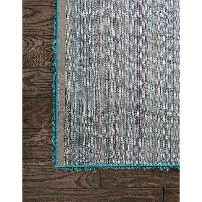 Blue Shag Reversible Synthetic Runner Rug