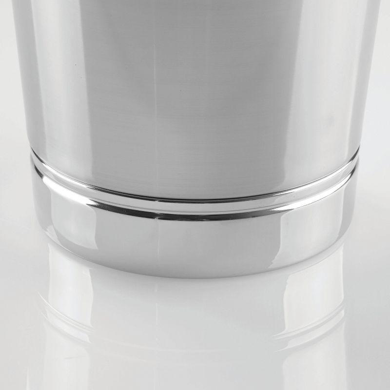 iDESIGN York Metal Wastebasket Trash Can Brushed Nickel/Chrome