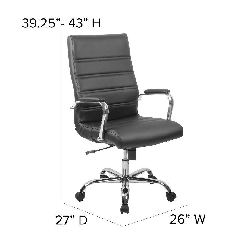 Flash Furniture High Back Executive Swivel Office Chair with Metal Frame and Arms