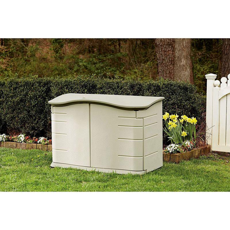 Rubbermaid 4 ft. W x 2 ft. D Plastic Horizontal Garbage Shed