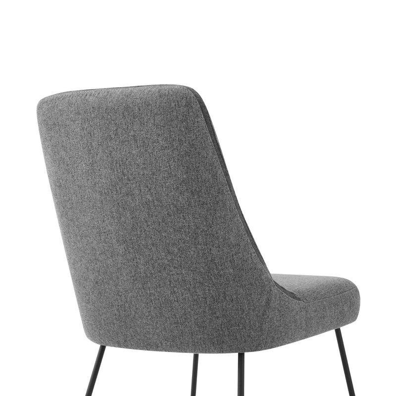 Set of 2 Quartz Fabric and Metal Dining Chairs Gray - Armen Living