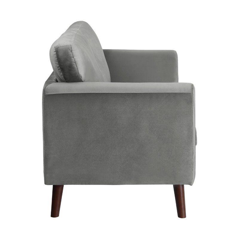 Tolley Velvet Loveseat in Gray - Lexicon