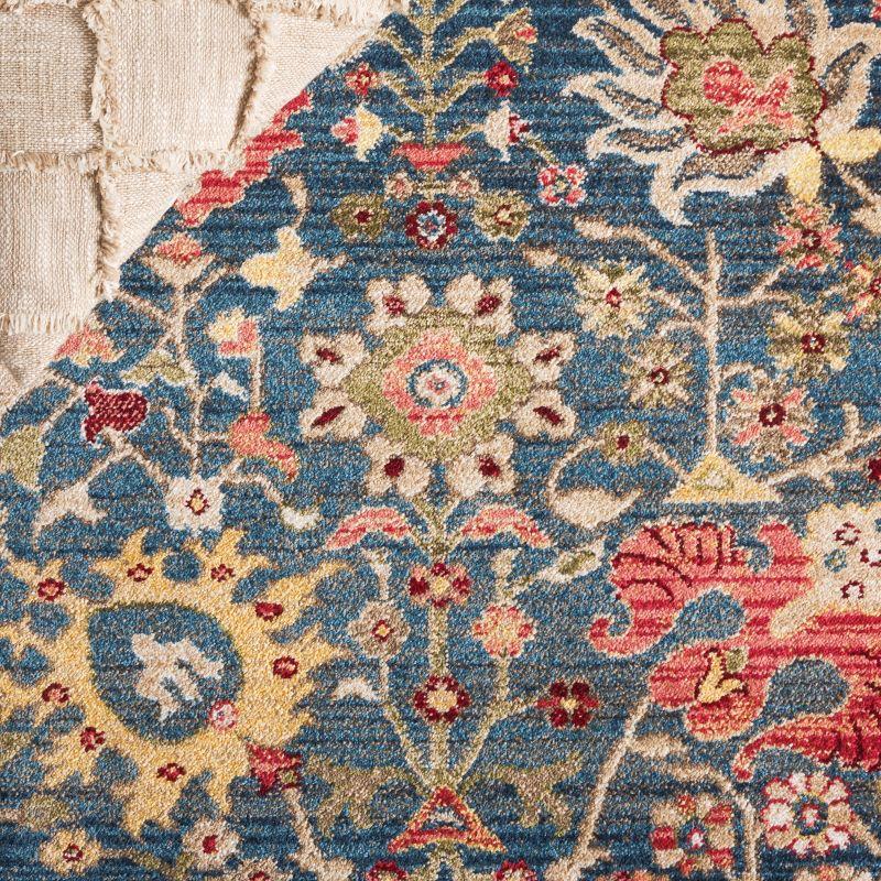 Kashan KSN303 Power Loomed Runner Rug - Blue/Tan - 2'6"x8' - Safavieh