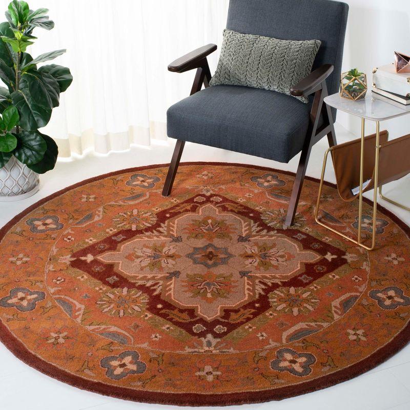 Heritage 6' Round Rust Hand-Tufted Wool Area Rug