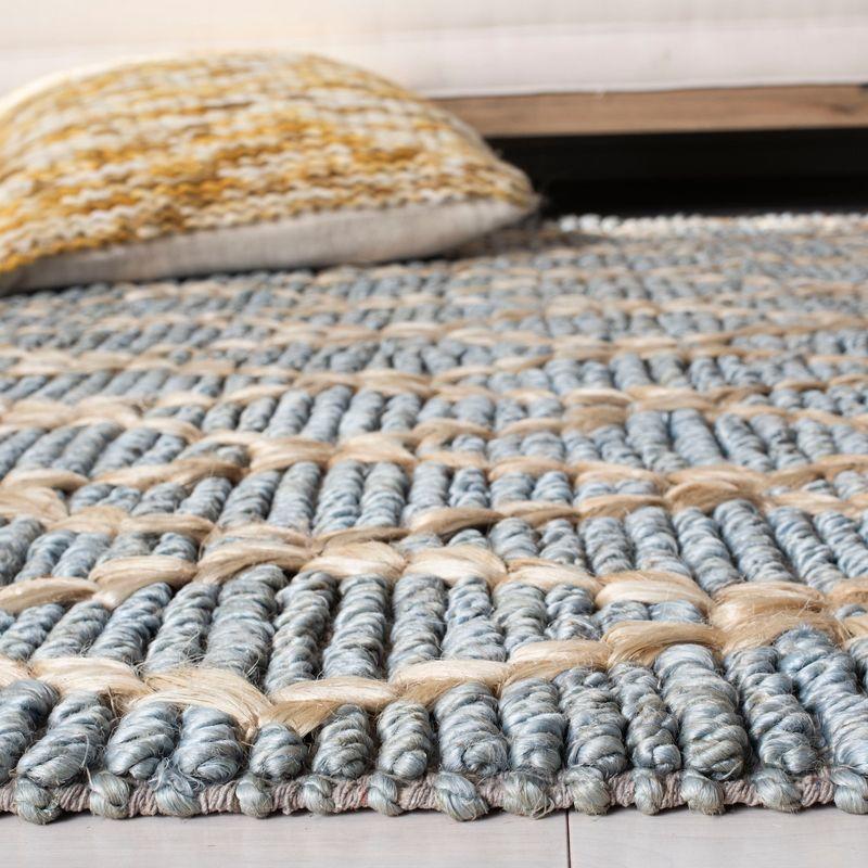 Natural Fiber NF951 Hand Loomed Indoor Area Rug - Light Blue - 6'x6' - Safavieh