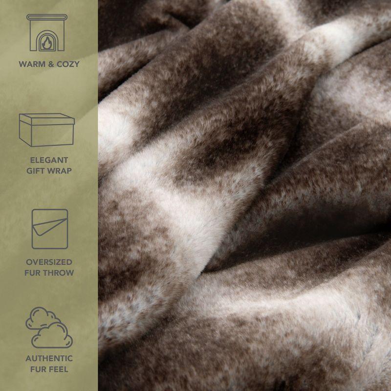 Aston & Arden Bronze Moon Poly Faux Fur Throw 50x70 Brown Ombre