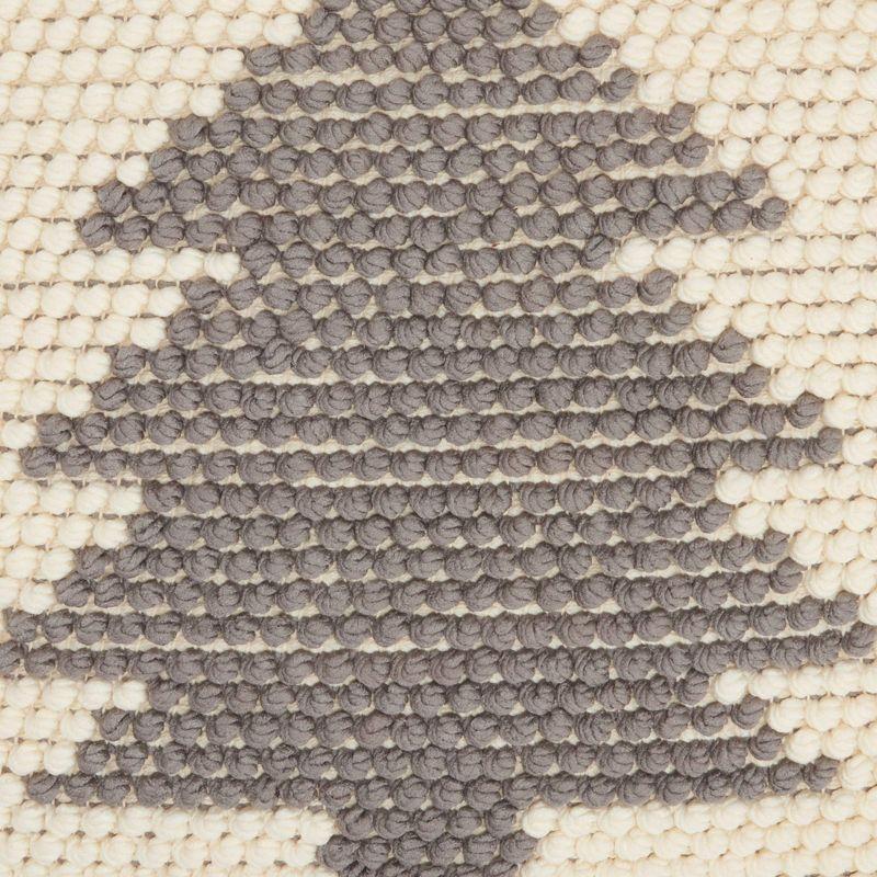 20"x20" Oversize Xmas Tree Loops Square Throw Pillow Ivory/Gray - Mina Victory: Handcrafted, Cozy, Indoor Decor