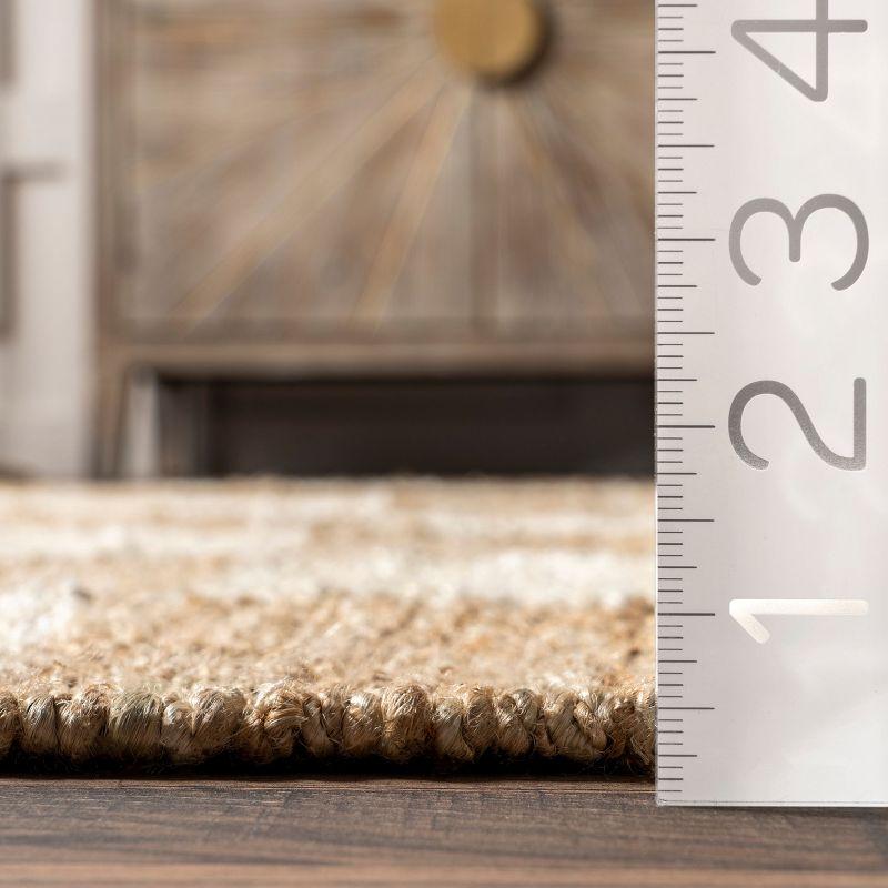 Nuloom Christana Plaid 8x10 Jute Indoor Area Rug for Dining Room Rug Neutral Rug Living Room Rug, Ivory