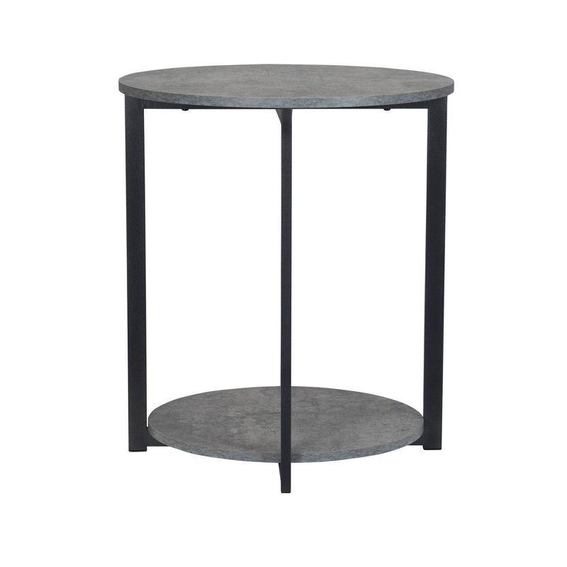 Minimalist 2-Tier Round End Table: Stylish, Multipurpose, Walnut Finish, Living Room