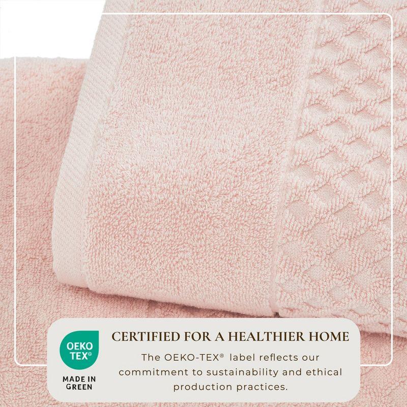 FreshFolds 100% Cotton Lattice Texture Bath Towels (Set of 4)